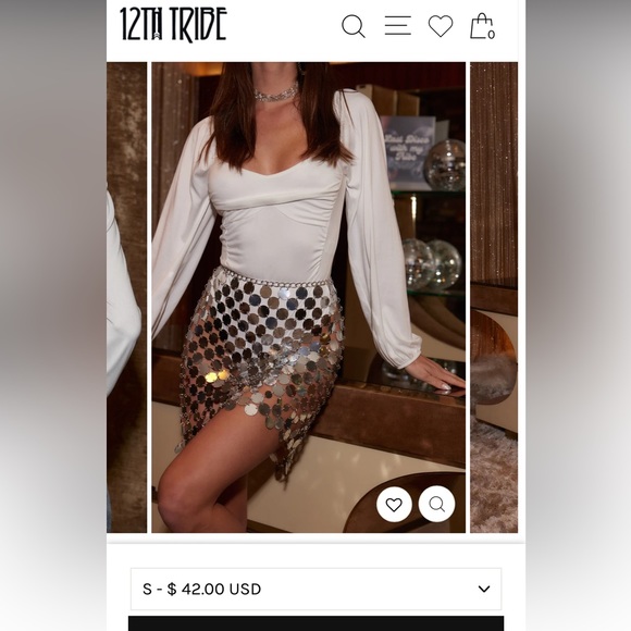 12th Tribe Tops - 12th Tribe Tinsley White Ruched Bodysuit